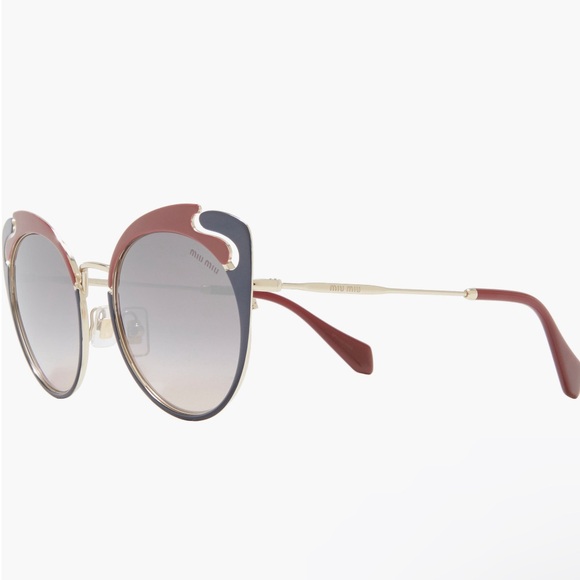 💯- New Authentic Miu Miu MU 57TS HB5GR0* 3N Metal Women Noir sunglasses - Picture 4 of 16